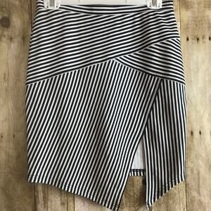Lynn Ritchie Asymmetrical Skirt Striped Small Pull On Office Siren Coquette